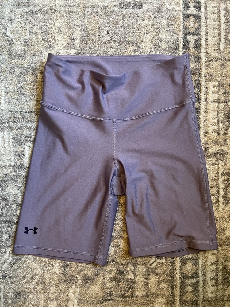 Under Armour Bike Shorts Women S Purple Excellent HeatGear Compression Athletic