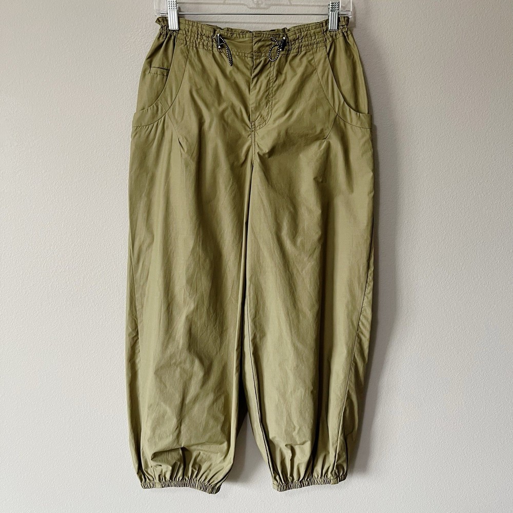 Anthropologie Holly Green Packable Parachute Pants XS Petite High-Rise