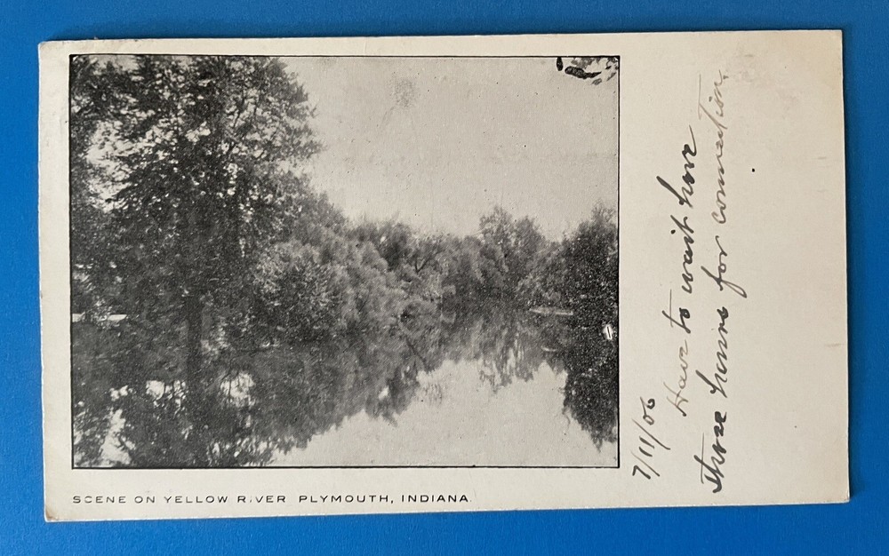 Plymouth Indiana Yellow River 1906 Undivided Back Postcard