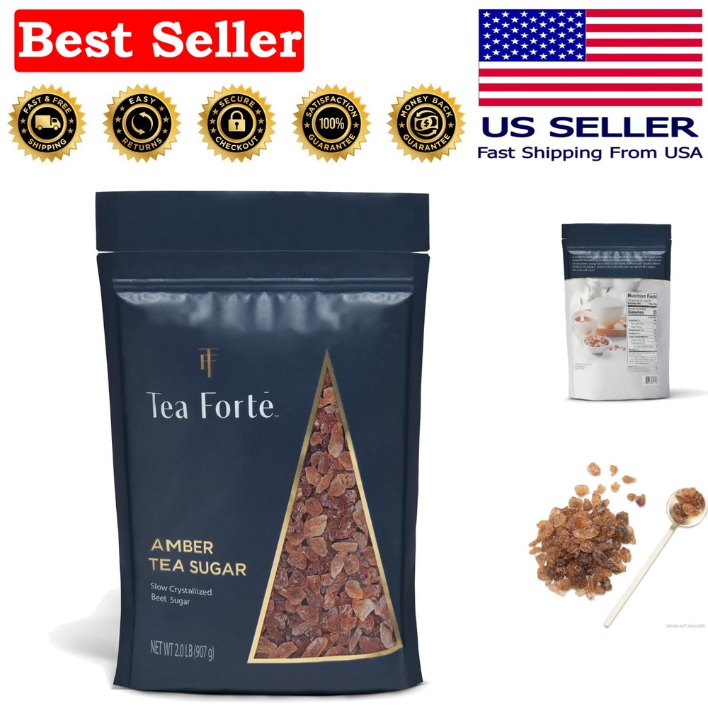 Kosher Certified Natural Amber Beet Rock Sugar Crystals - 2lb Resealable Bag