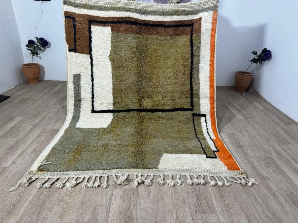 New Berber Beni Ourain Moroccan Wool Rug Color Multi Design Handmade Carpet Rug