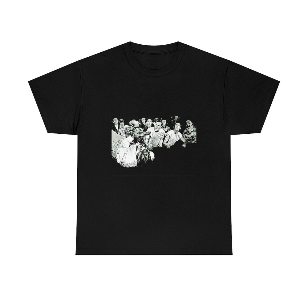 Jazz Black & White Art Abstract Graphic Print Unisex Heavy Cotton T-Shirt-image