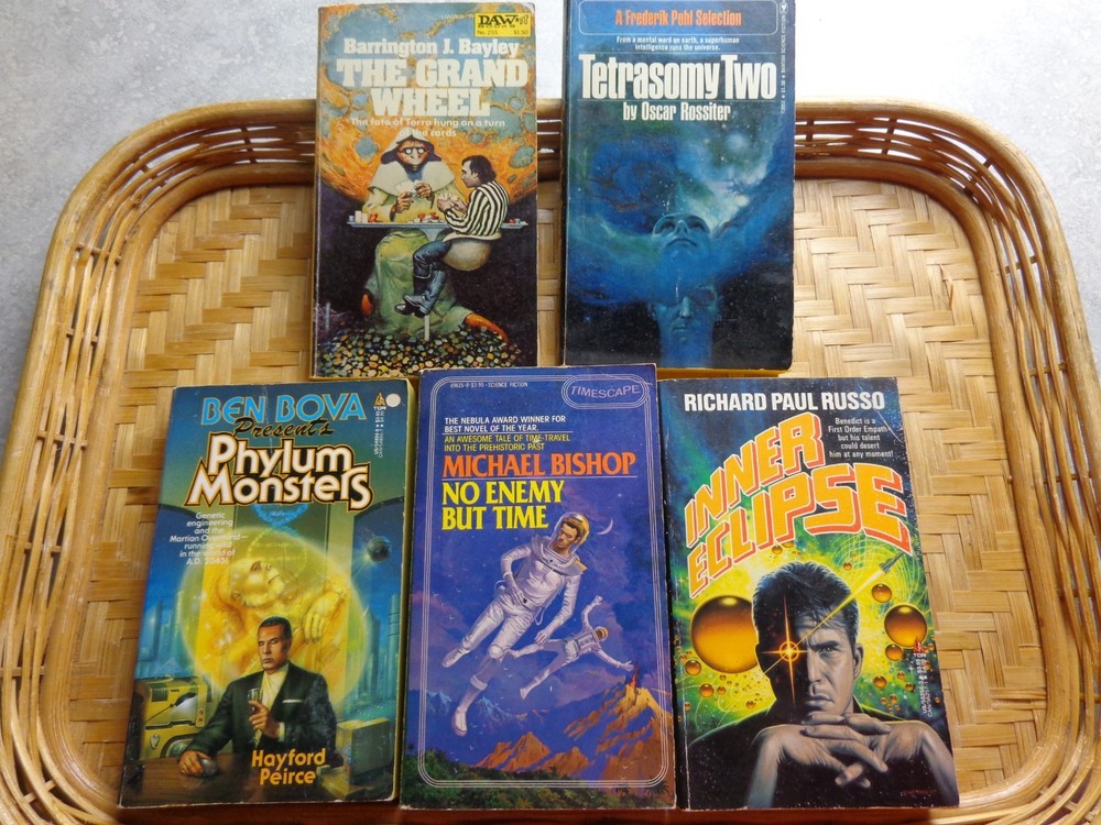 VTG Sci-Fi PB Book Lot 5 No Enemy But Time Phylum Monsters Tetrasomy Two + more