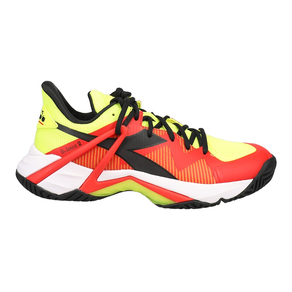 diadora B.Icon 2 Ag Tennis  Mens Red, Yellow Sneakers Athletic Shoes 179099-D027