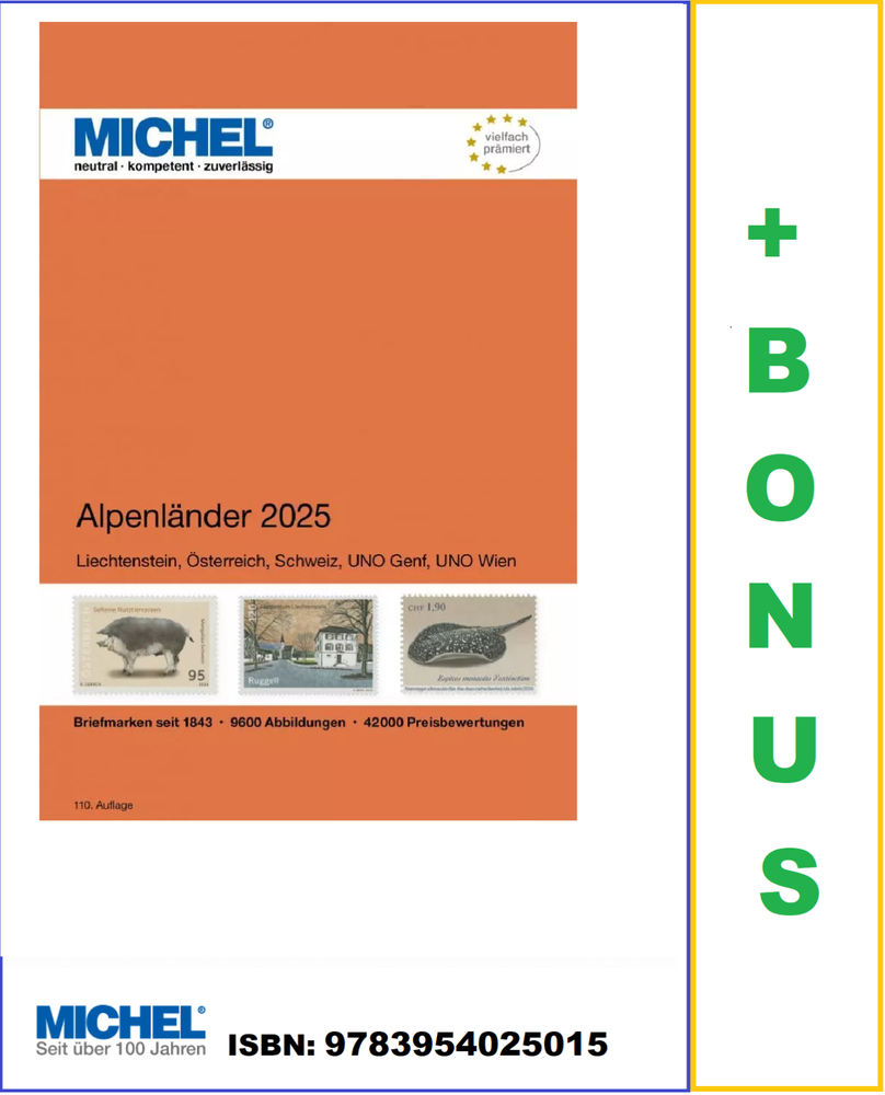Michel-Alpenländer-Briefmarken-Europa-Katalog-Bd-E1-2025 Österreich-Schweiz