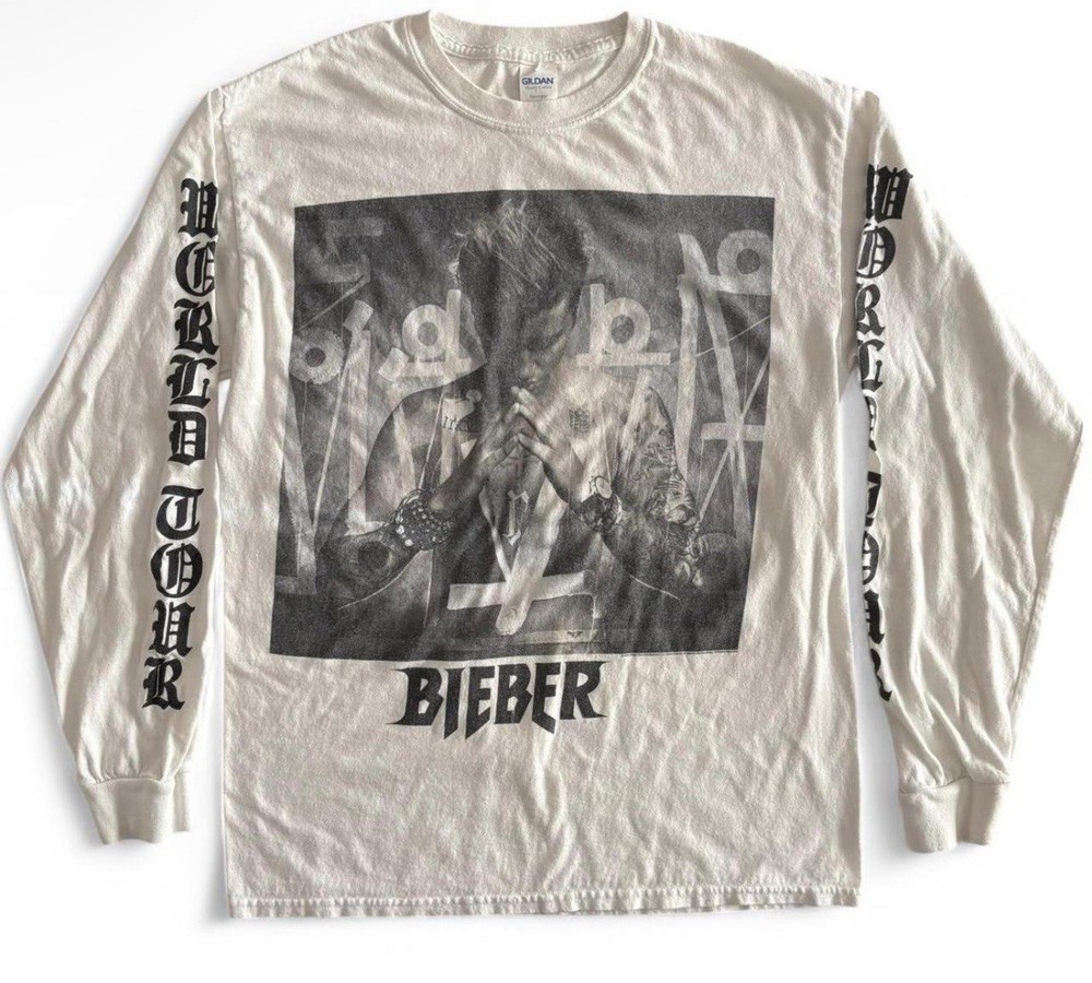 Justin Bieber World Tour Unisex Size Medium Long Sleeve Shirt