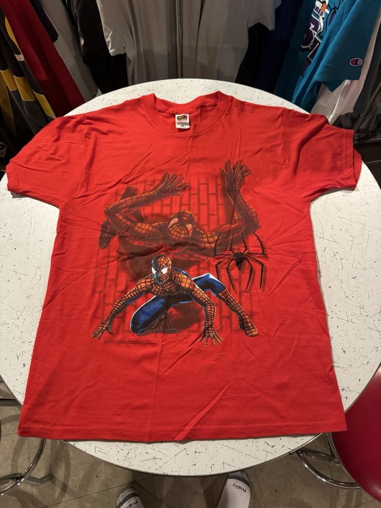 Vintage Spider-Man 2002 Tobey McGuire Movie Promo T Shirt Size Large Marvel