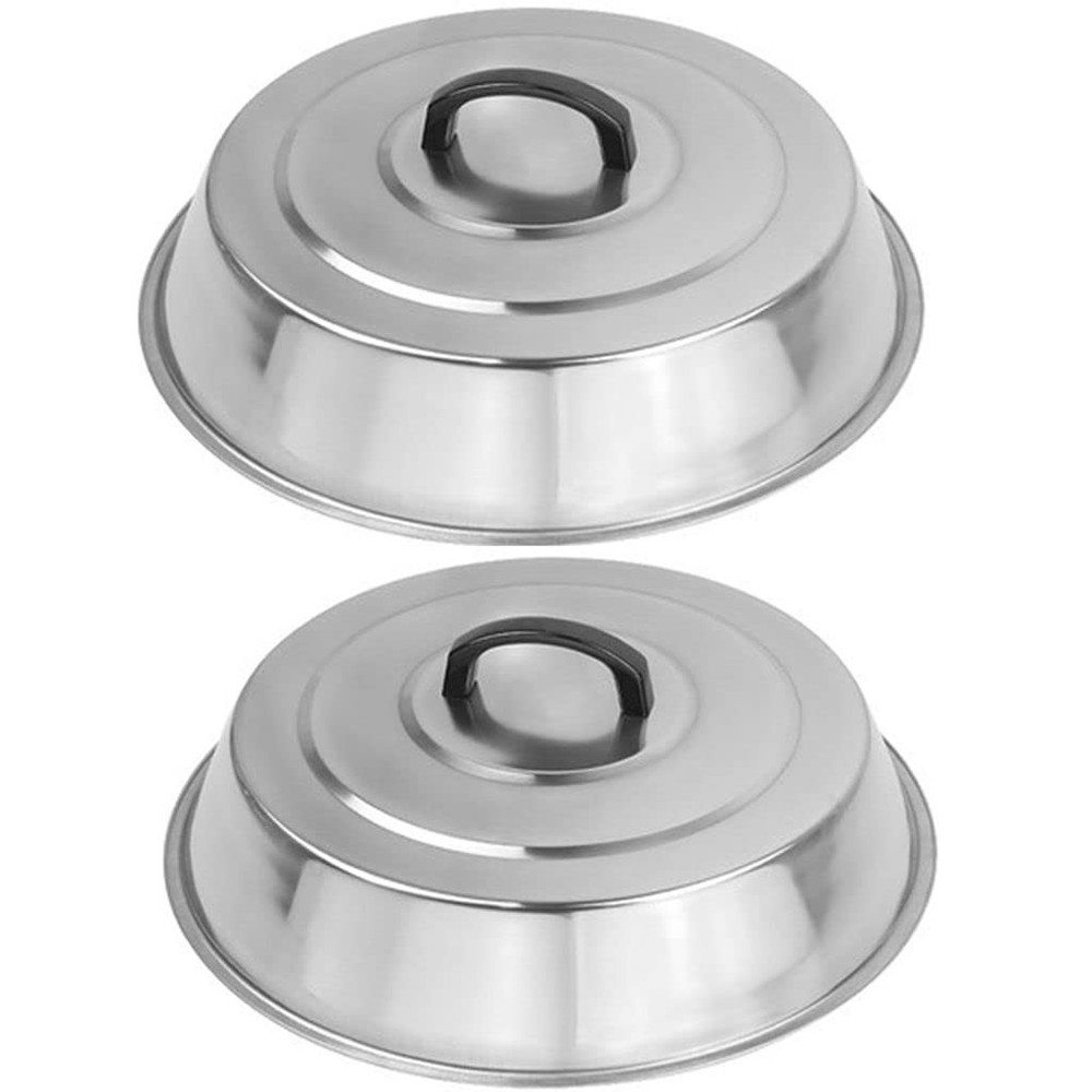 12 Inch Heavy Duty Cheese Melting Dome Wok Lids - Stainless Steel Griddle Grill