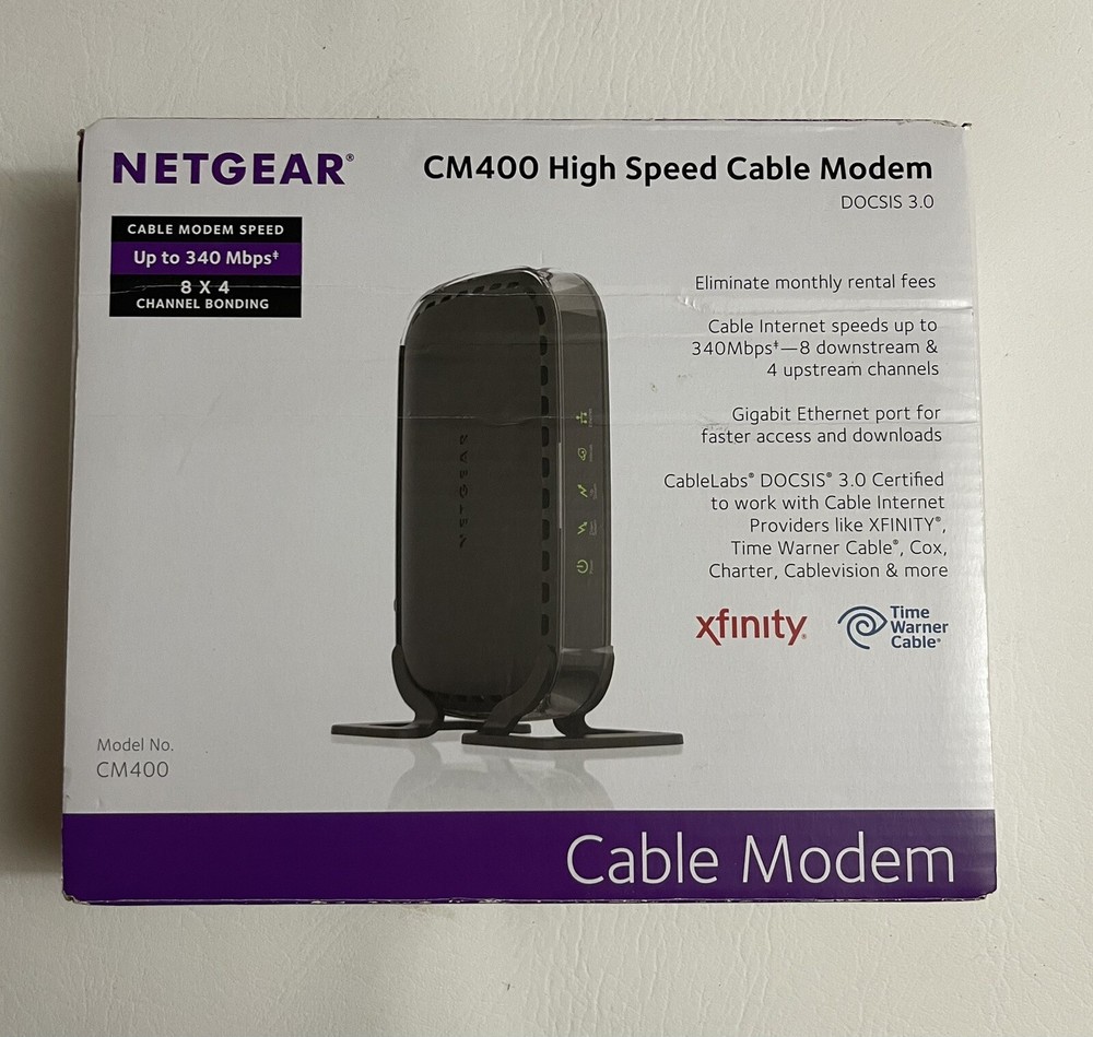 Netgear CM400 Docsis 3.0 Cable Modem New - Open Box