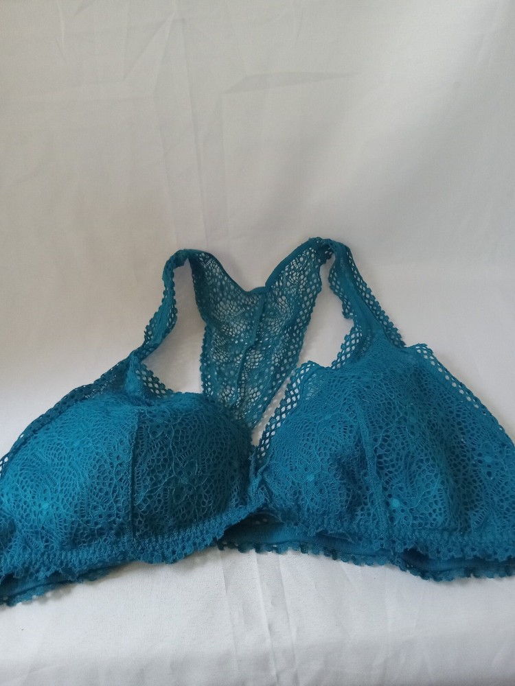 Victoria's Secret Teal Lace T-Back Padded Bra Size Large