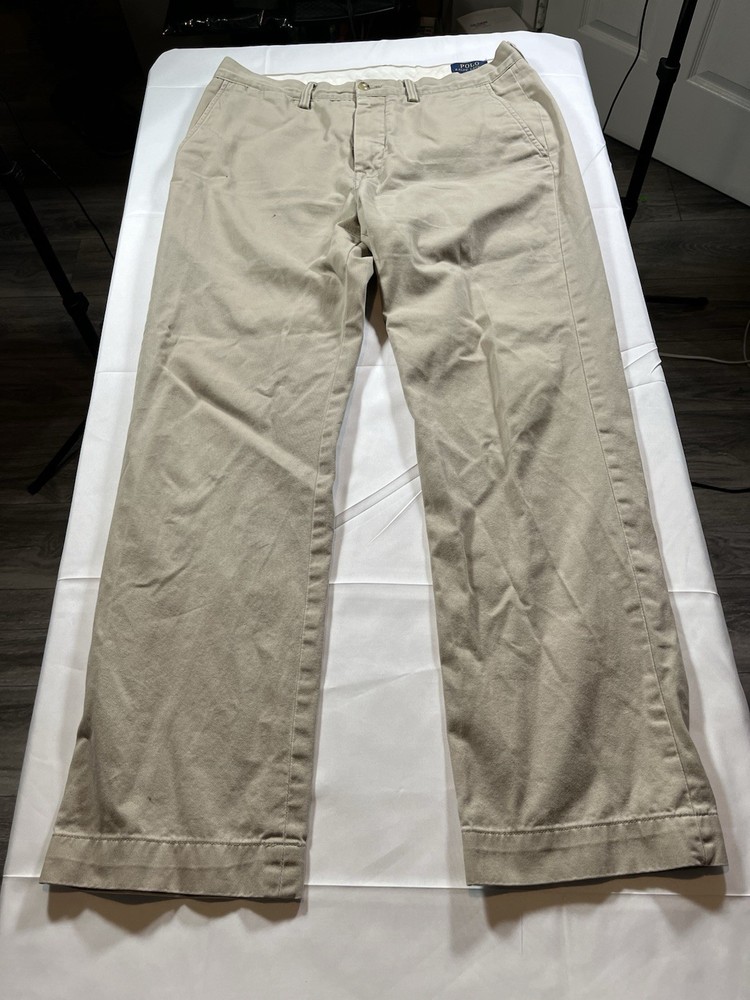 Polo Ralph Lauren Pants Men 32x30 Khaki Beige Chino Cotton Twill Classic Fit