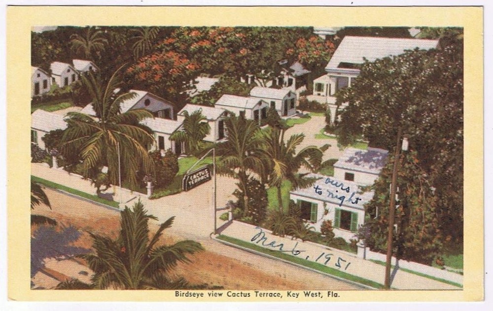 Postcard Birdseye View Of Cactus Terrace Key West Florida