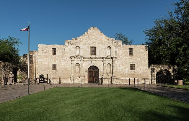 Photo:San Antonio Texas Alamo Mission Church Doorway 2014 Stone Facade