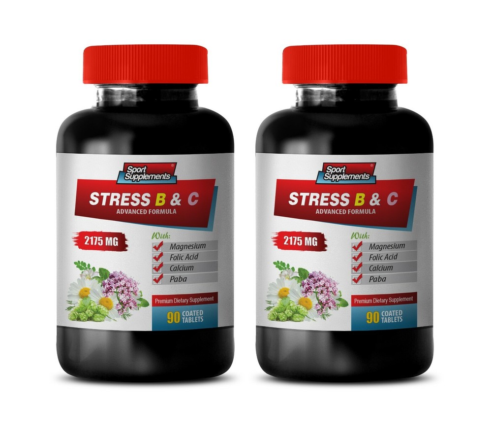 mood enhancement 180 tablets - STRESS B & C - vitamin c immune support 2 BOTTLE