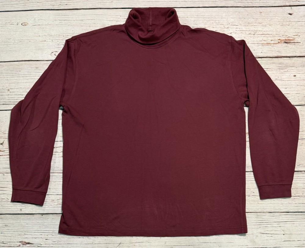 LL Bean Men’s Sz XL Burgundy Red Turtle Neck Long Sleeve Shirt