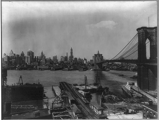 Photo:Brooklyn bridge, N.Y. and view of NYC from Brooklyn