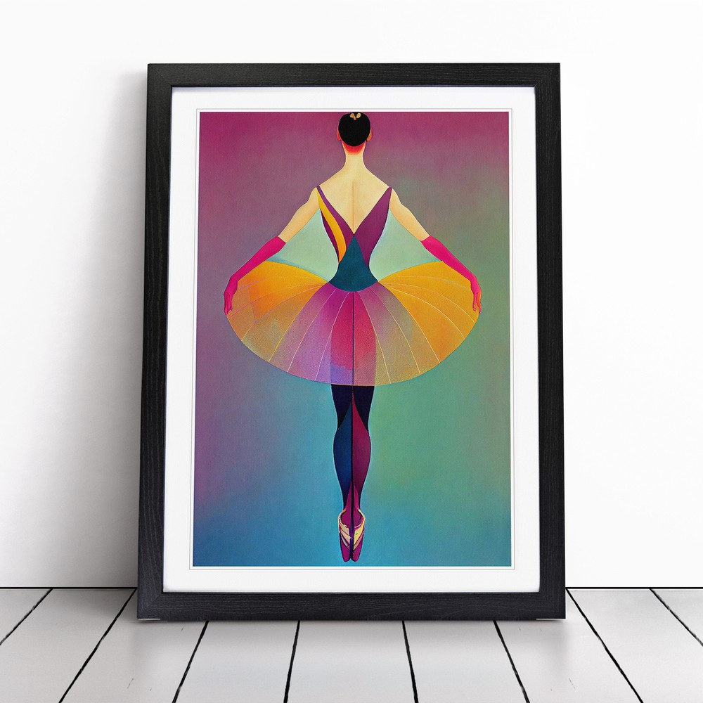 Pop Art Ballerina No.3 Wall Art Print Framed Canvas Picture Poster Decor