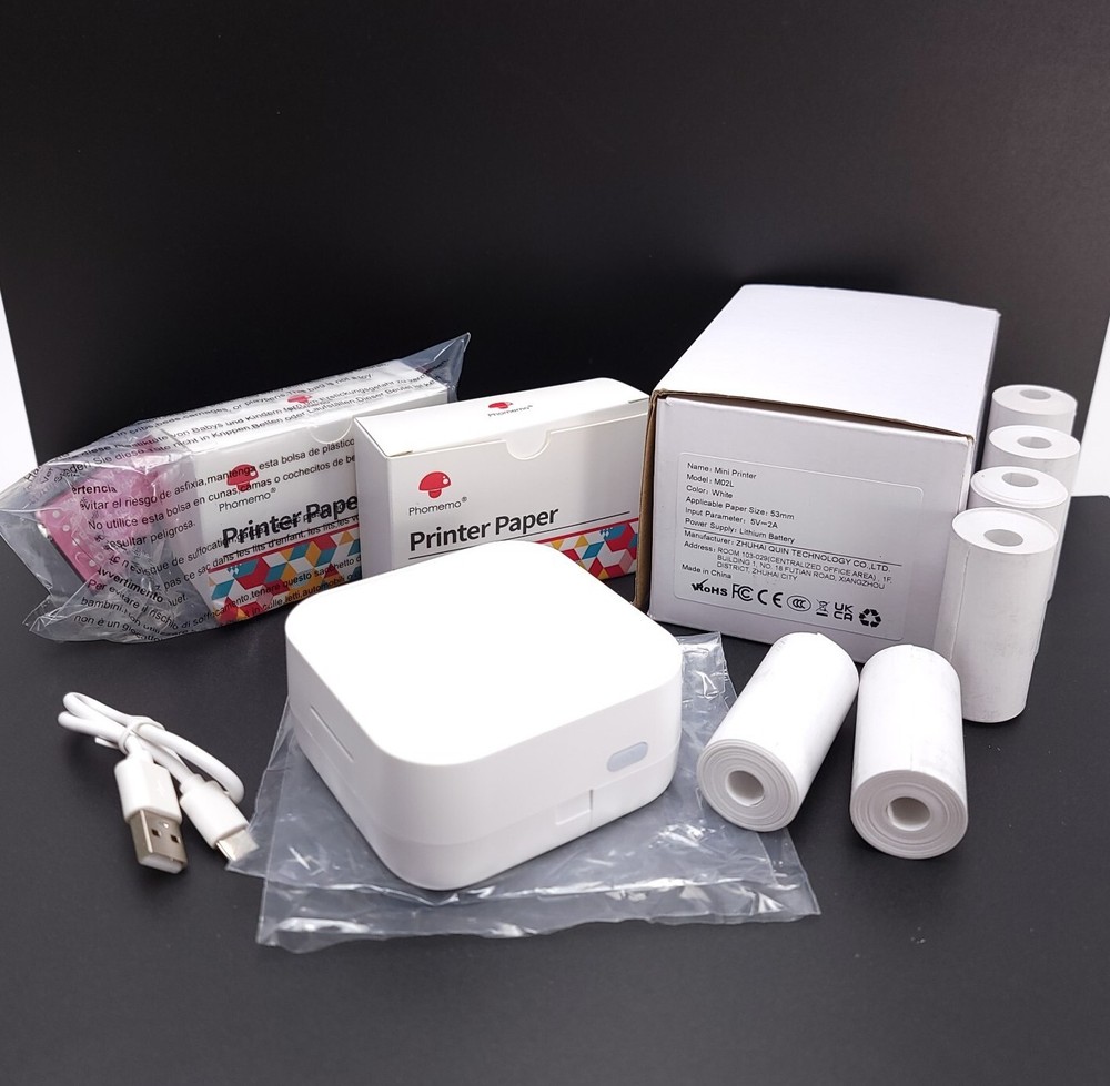 Mini Pocket Printer M02L Bluetooth Thermal Sticker Printer for iOS Android DIY