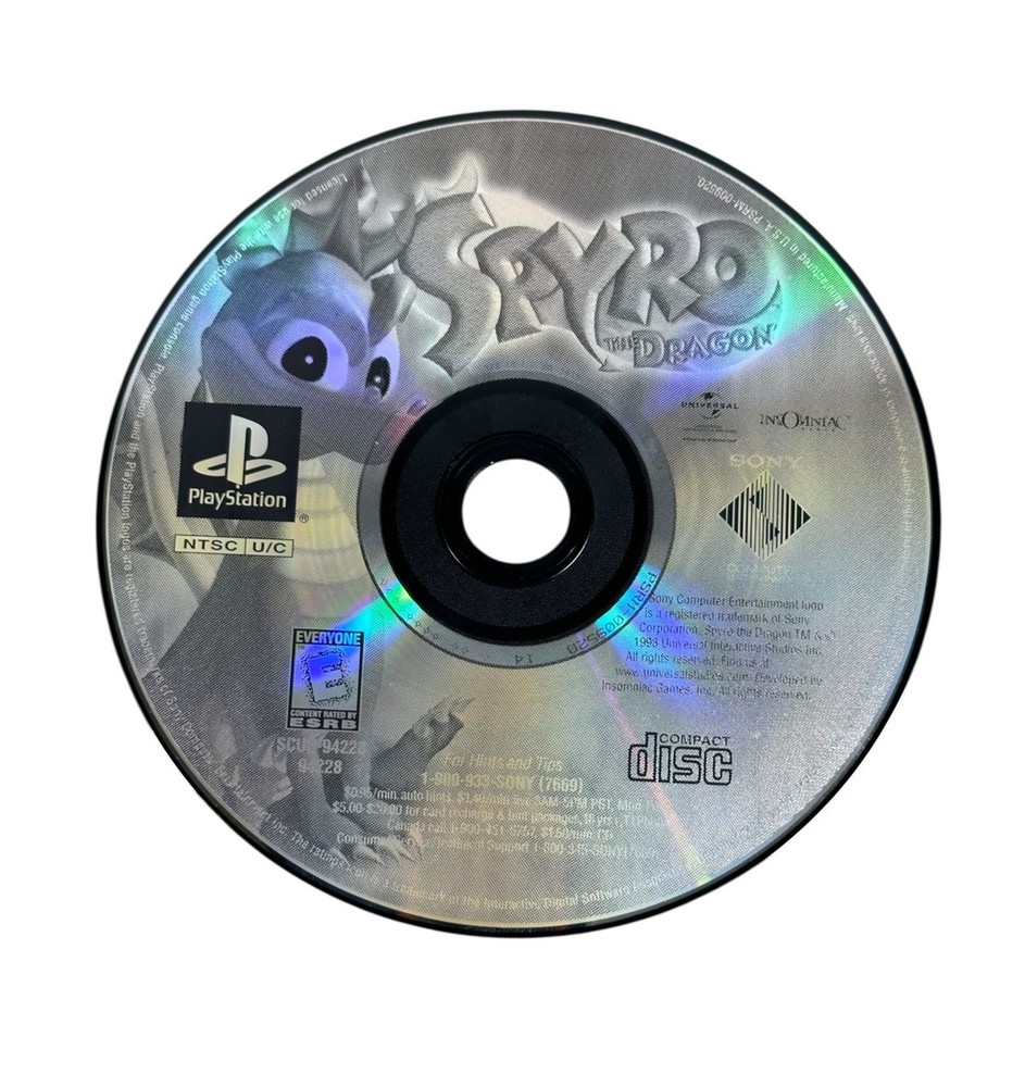 Spyro The Dragon (Sony PlayStation 1 PS1, 2000) Disc Only - Tested