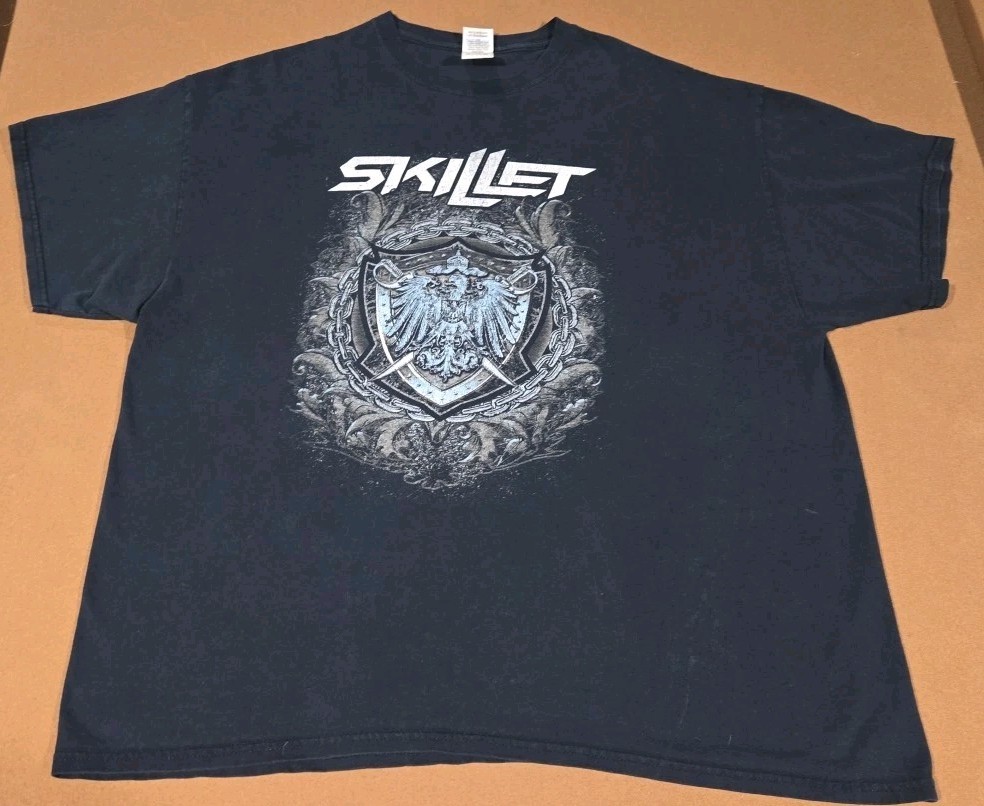 Y2K Skillet Rock Band Music Tee T Shirt Black Size 2XL