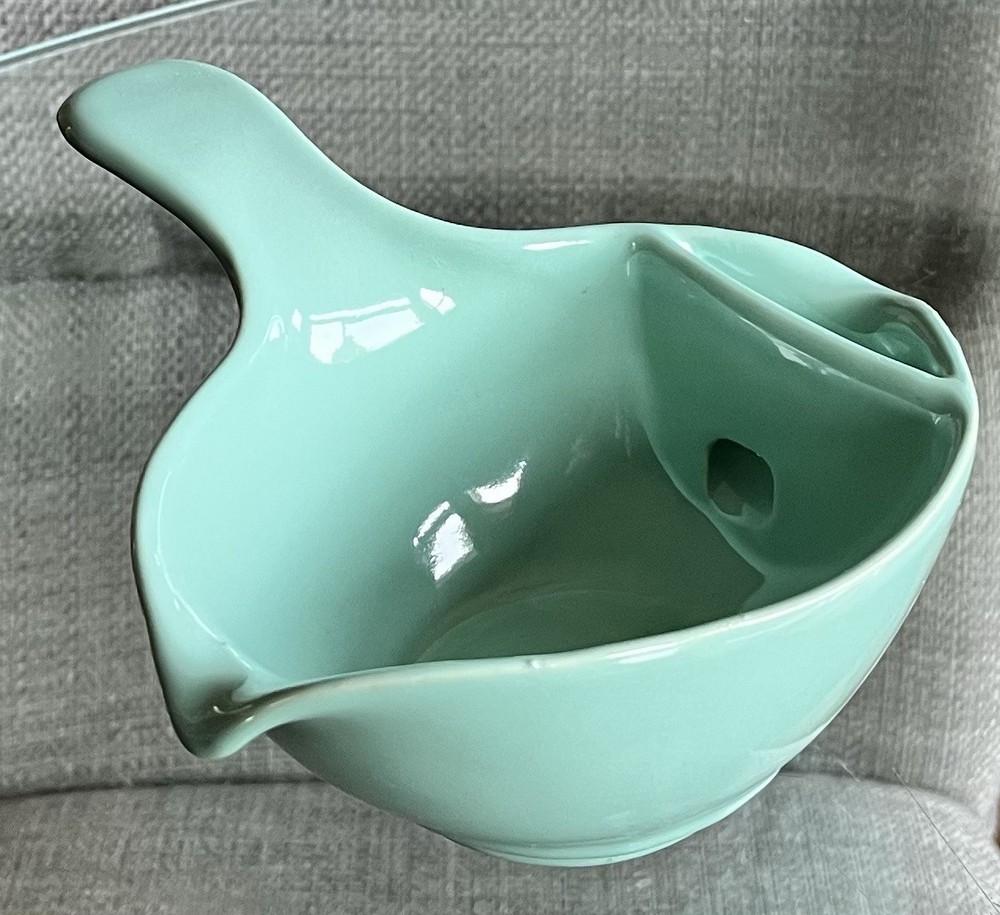 Vintage Cardinal China Turquoise Gravy Boat with Fat Separator