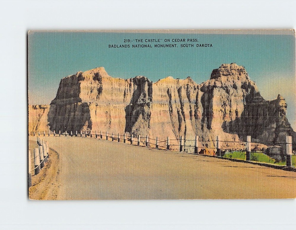 Postcard The Castle On Cedar Pass Badlands National Monument South Dakota USA