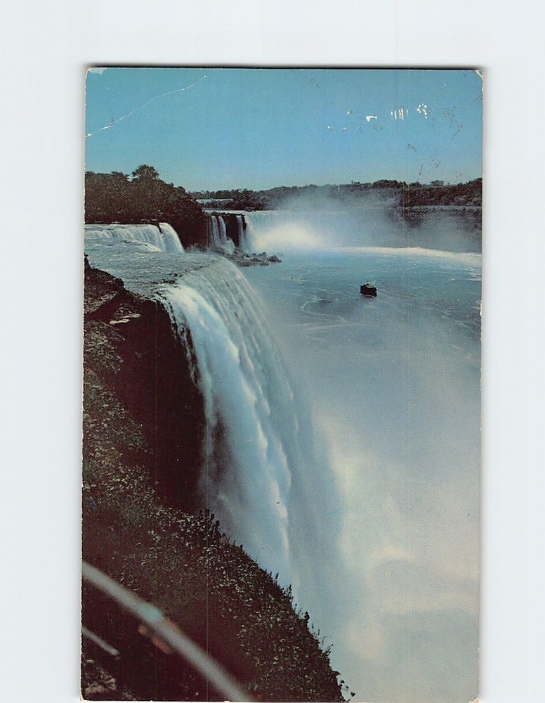Postcard American & Horseshoe Falls from Prospect Point Niagara Falls New York