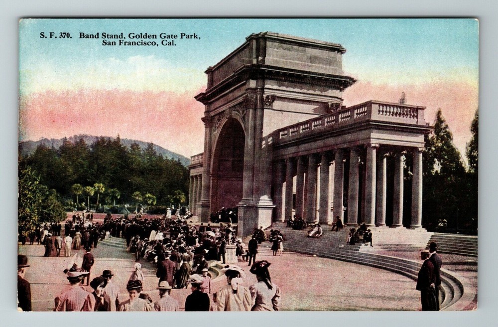 San Francisco CA-California, Band Stand, Golden Gate Park, Vintage Postcard