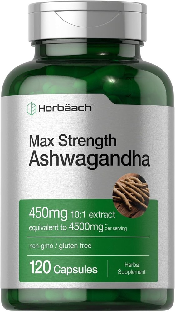Ashwagandha Capsules | 4500 mg | 120 Count | by Horbaach Free Delivery