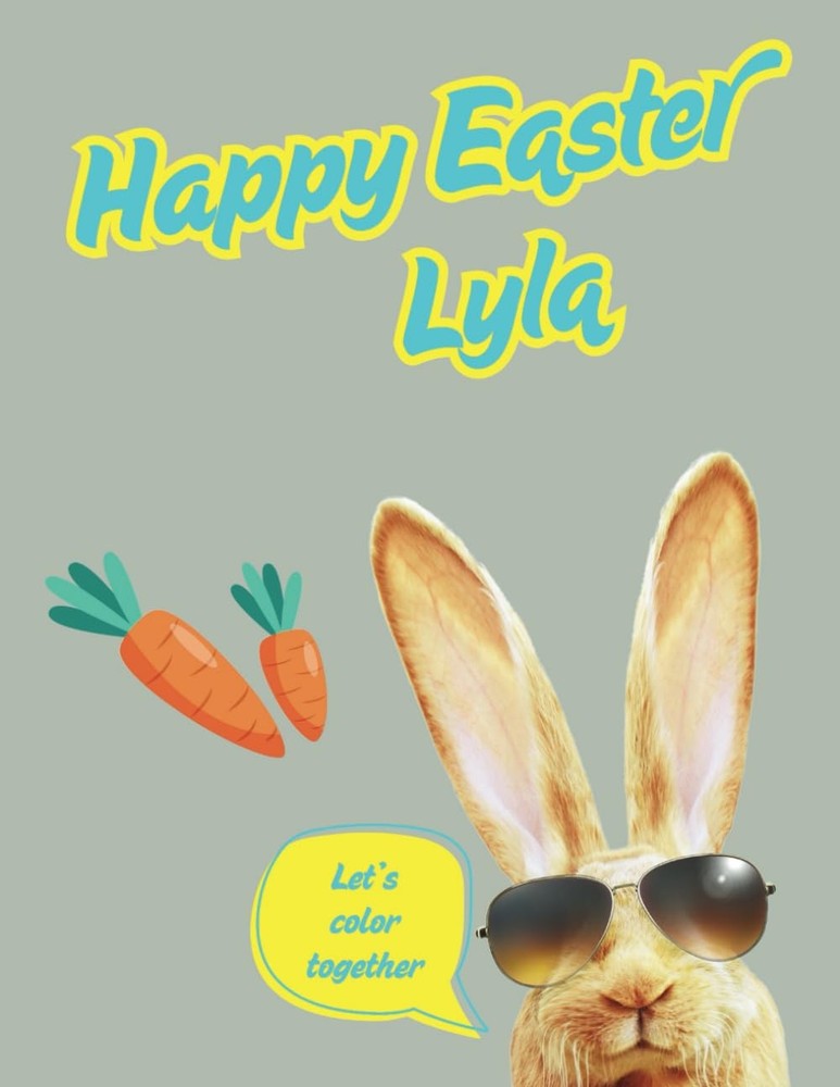 Custom Personalized Happy Easter Coloring Book for Kids - Lyla