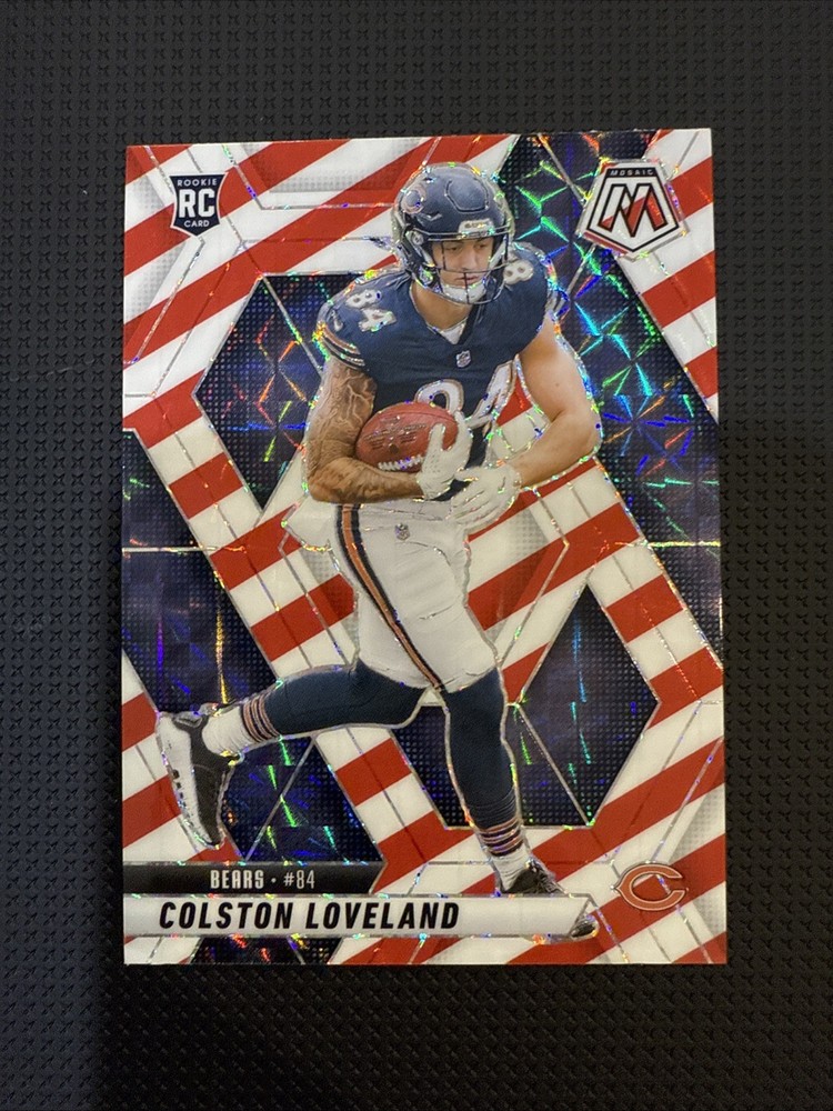 2025 Panini Mosaic Colston Loveland Red & White Stripe Rookie #304 - Bears
