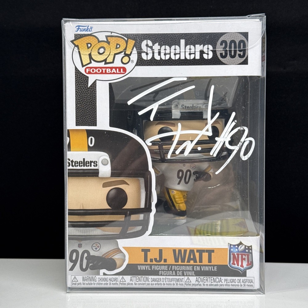 TJ Watt Autographed Signed Funko Pop #309 Football Pittsburgh COA Hologram