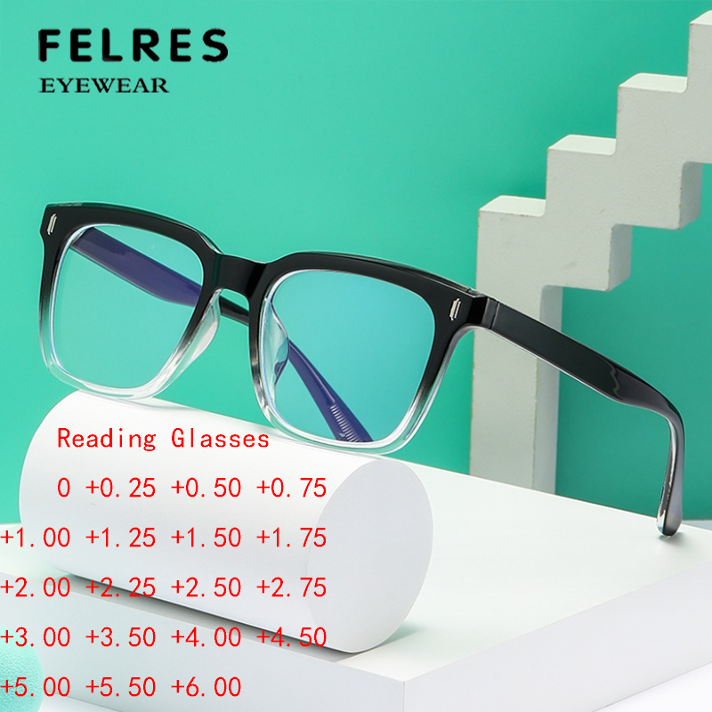 Blue Light Blocking Clear Lens Reading Glasses For Women Square Classic Glasses