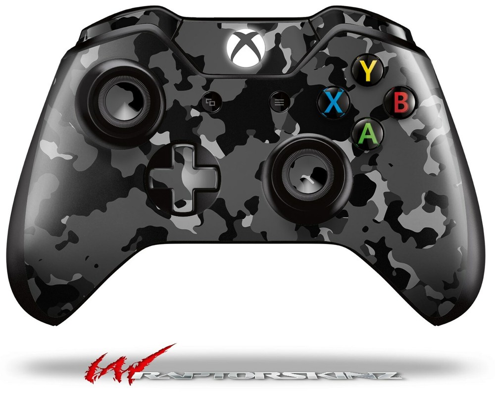 WraptorCamo Old School Camouflage Camo Black Skin for XBOX One Controller