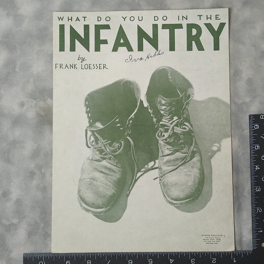 1943 What Do You Do In The Infantry Music Frank Loesser WWII 264th Reg. Song PVG