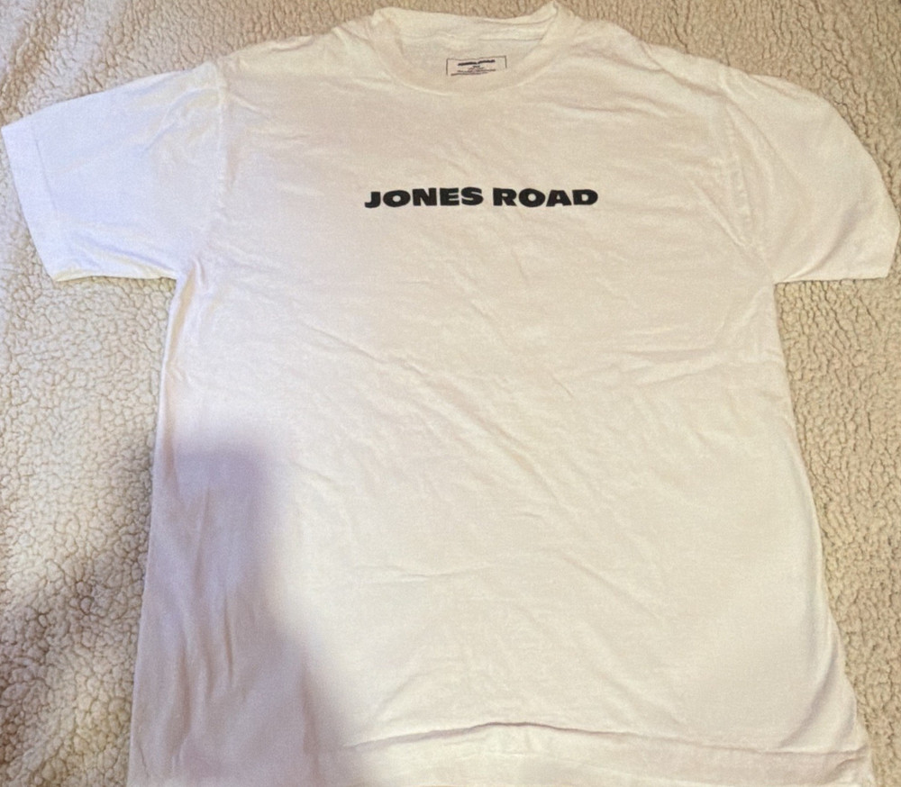 Jones Road Men's White Graphic Logo Cotton Jersey Crewneck T-Shirt L