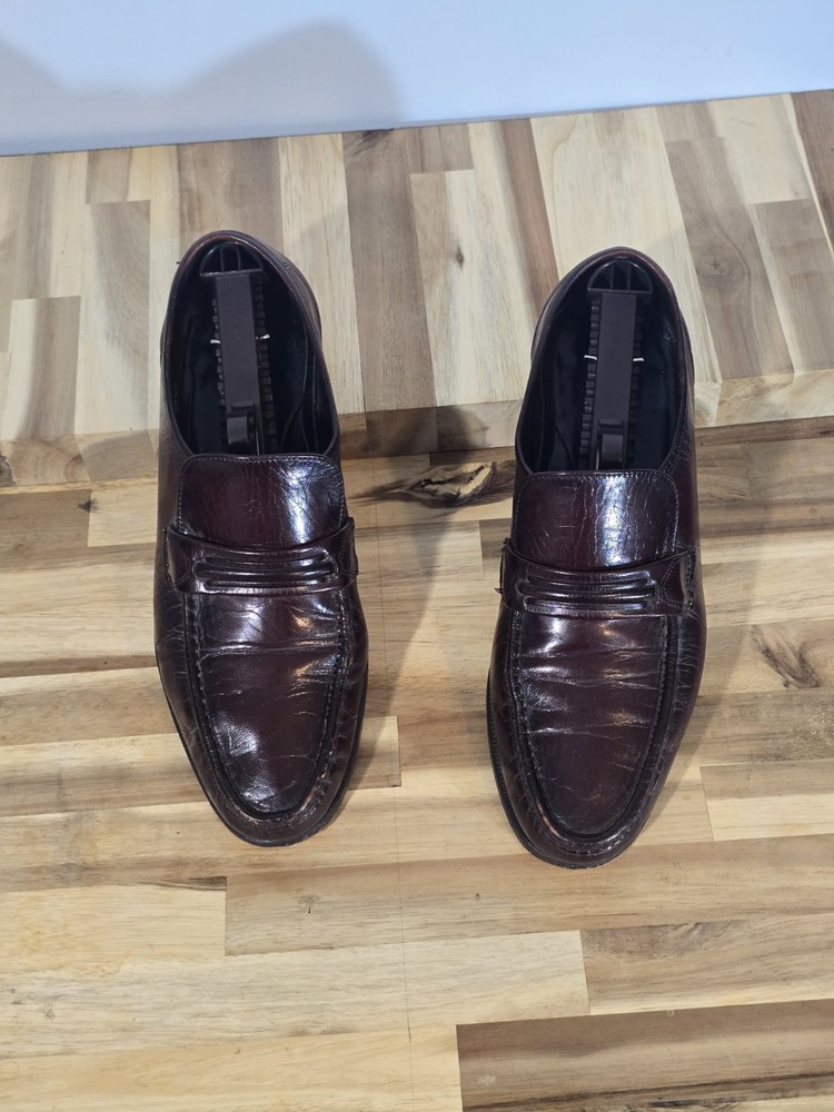 Florsheim Men's Brown Leather Loafers Size 8D Slip-On Shoes Made in India
