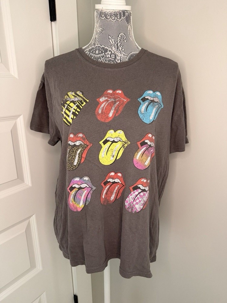 The Rolling Stones Official Band tee Tongue Logo T-Shirt Size L