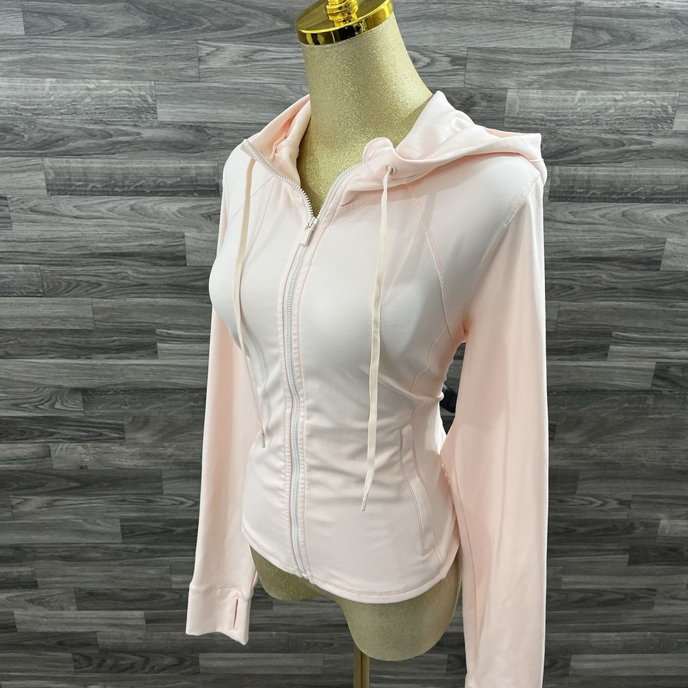 Women’s Light Pink Zip-Up Hoodie Jacket Size Small Activewear