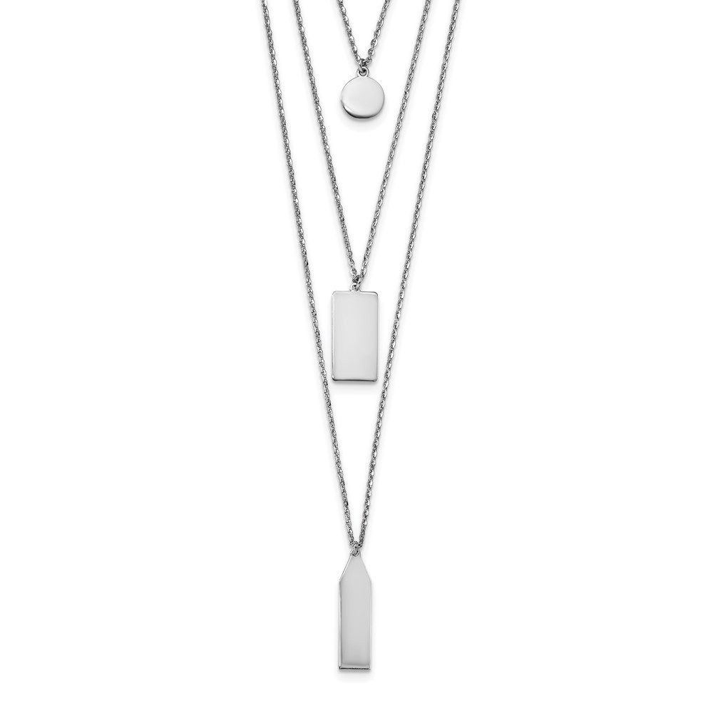 Sterling Silver Rhodium-plated Multi-Layer Pendant Necklace 18