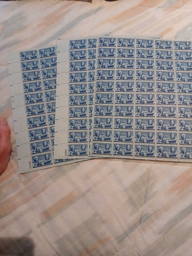 SC 947 - 3 Sheets Franklin Washington Postage Stamp unused postage sheets