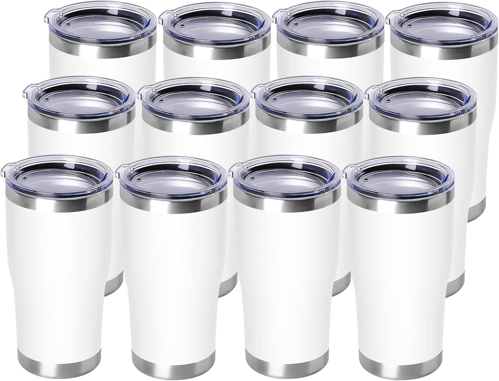 20Oz Stainless Steel Tumbler with Lid, Double Wall Vacuum Insulated Bulk