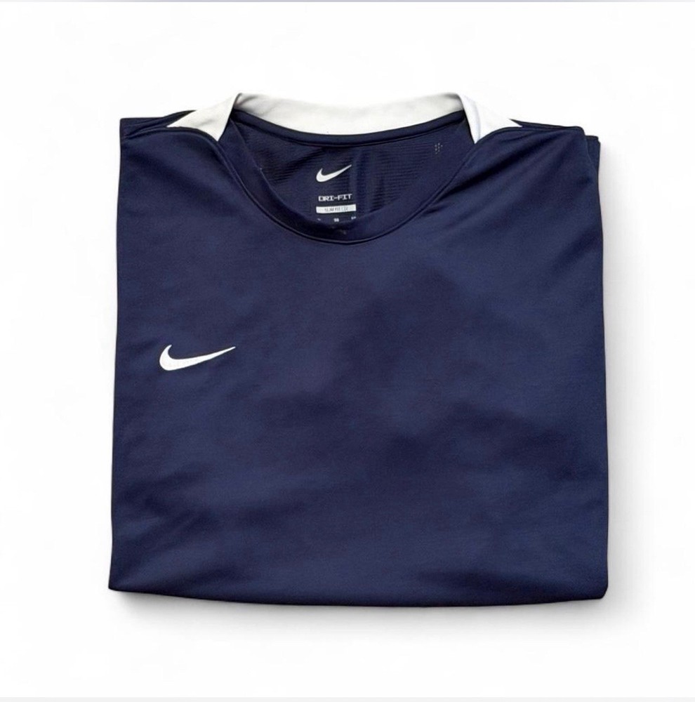 Nike Dri Fit Shirt Mens XL Slim Fit Navy Athletic Running Gym Training