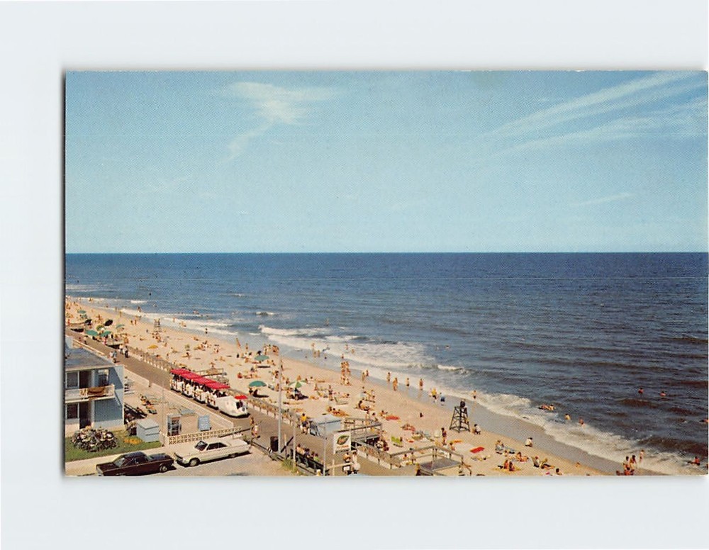 Postcard Scene Near Mid-Section of Ocean City Beach Maryland USA