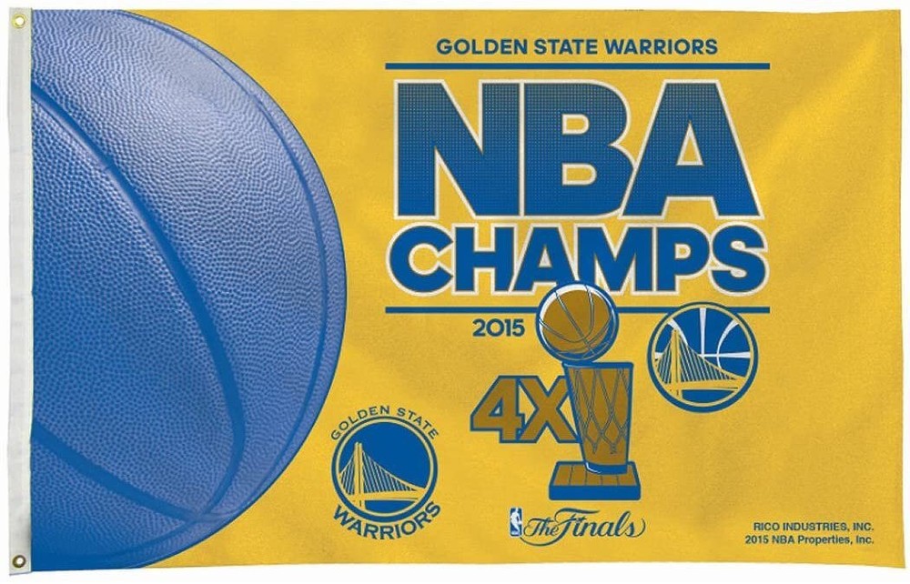 Golden State Warriors 2015 Champions Premium 3x5 Feet Flag Banner, Metal...
