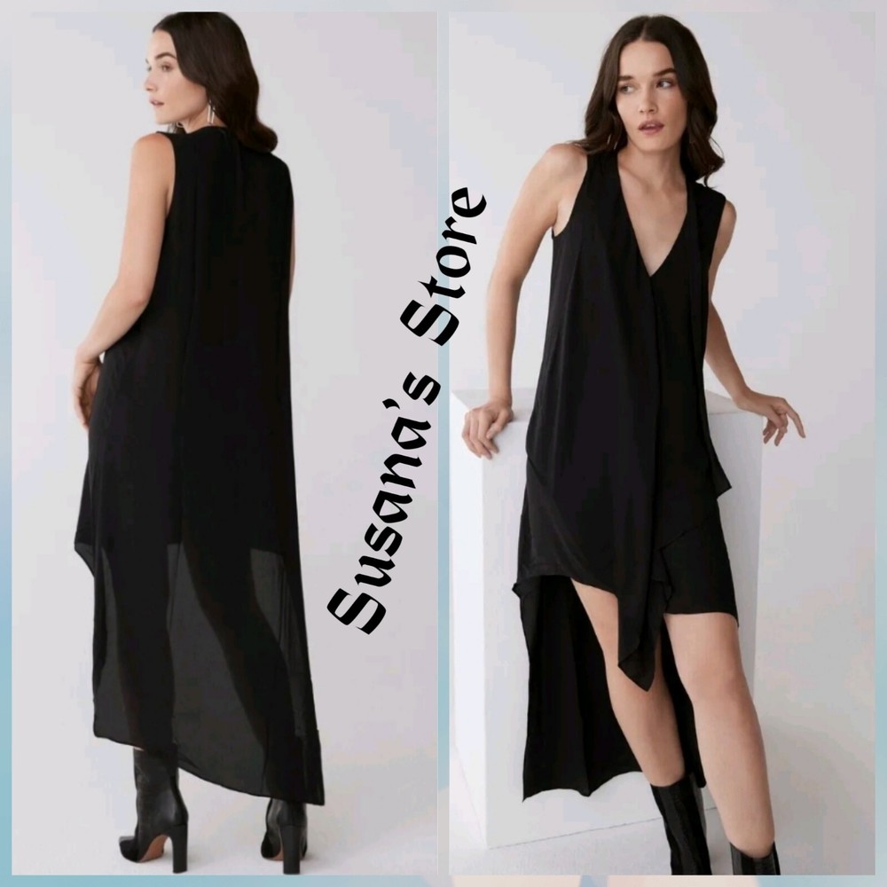 NWT BCBG MAXAZRIA SIZE L TARA CASCADE RUFFLE ASYMETRIC DRESS MSRP $198