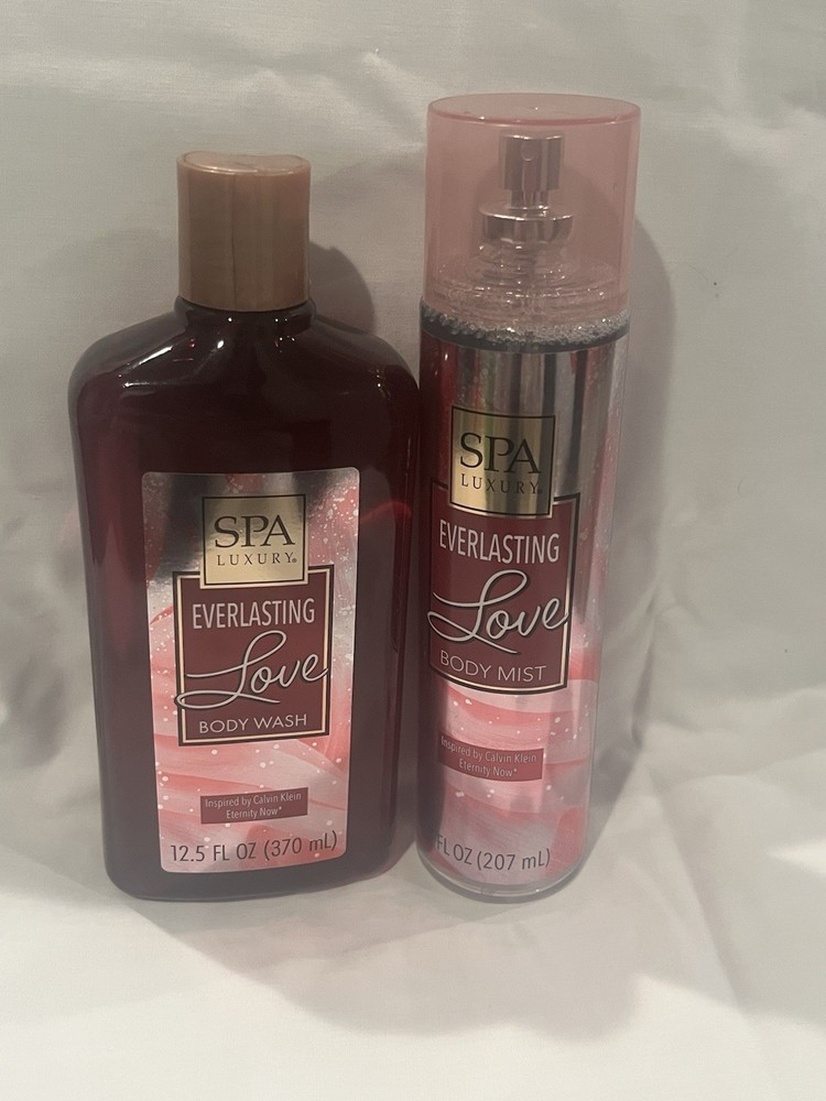 SPA Luxury Everlasting Love Body Mist 7fl oz & Body Wash 12.5floz - New!