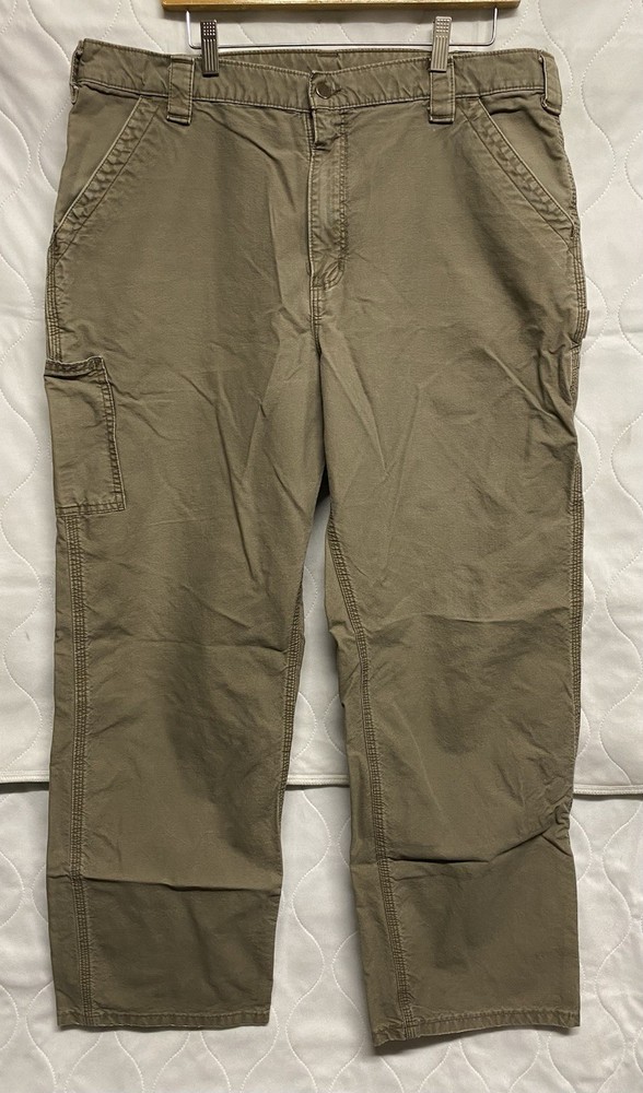 Carhartt Carpenter Pants Brown Mens 38x32 Dungaree Fit (Heavily Worn)