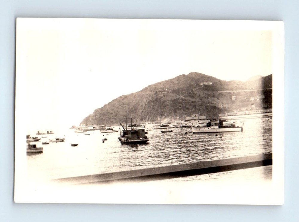 Old Vintage Photo FISHING BOATS HARBOR POSSIBLY CHINA OR JAPAN SNAPSHOT PIC