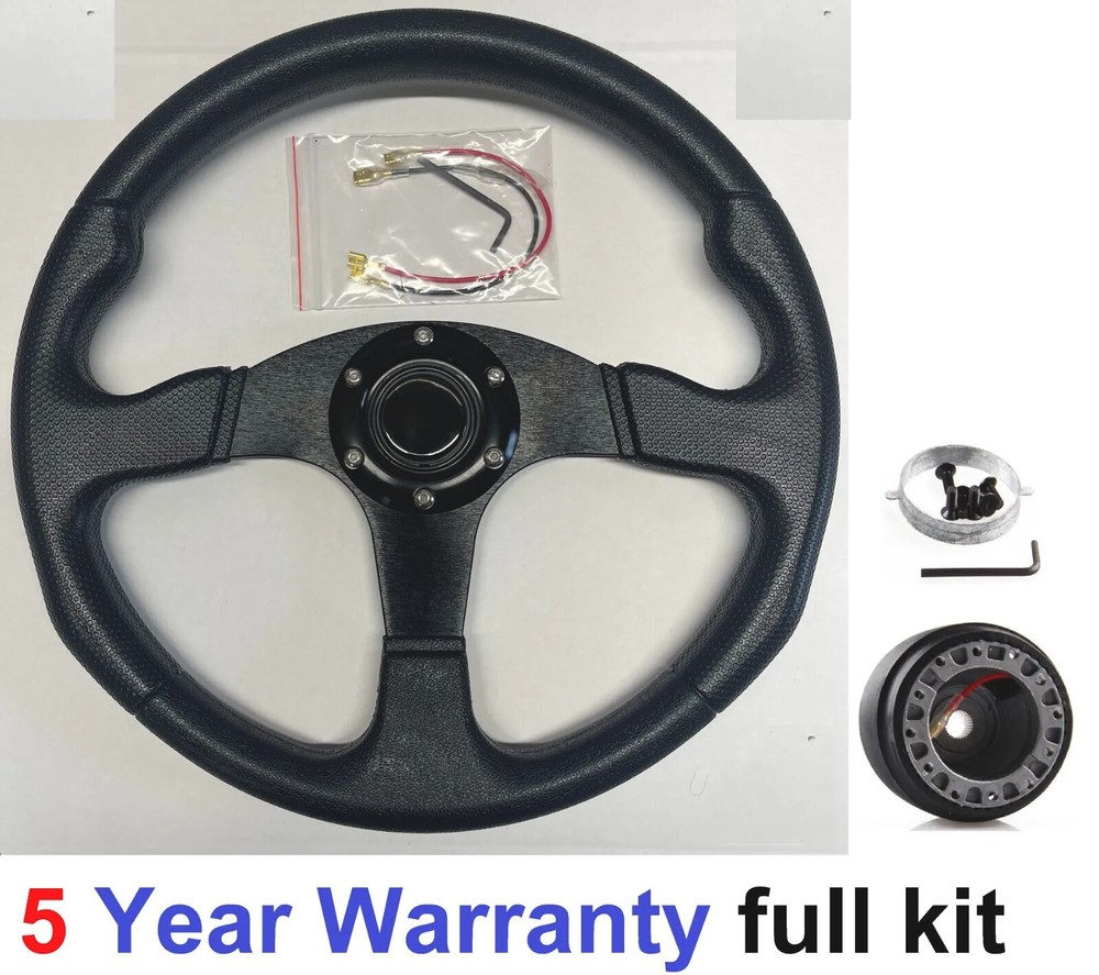 350MM SPORTS Racing Steering Wheel and Boss Kit for Land Rover Defender 48 Spline